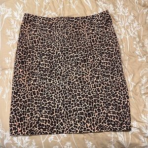 J.Crew Leopard Print Pencil Skirt - 16